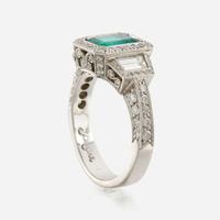 An emerald, diamond, and platinum ring, JB Star