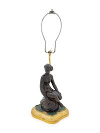 A Danish Bronze Figure Mounted as a Lamp