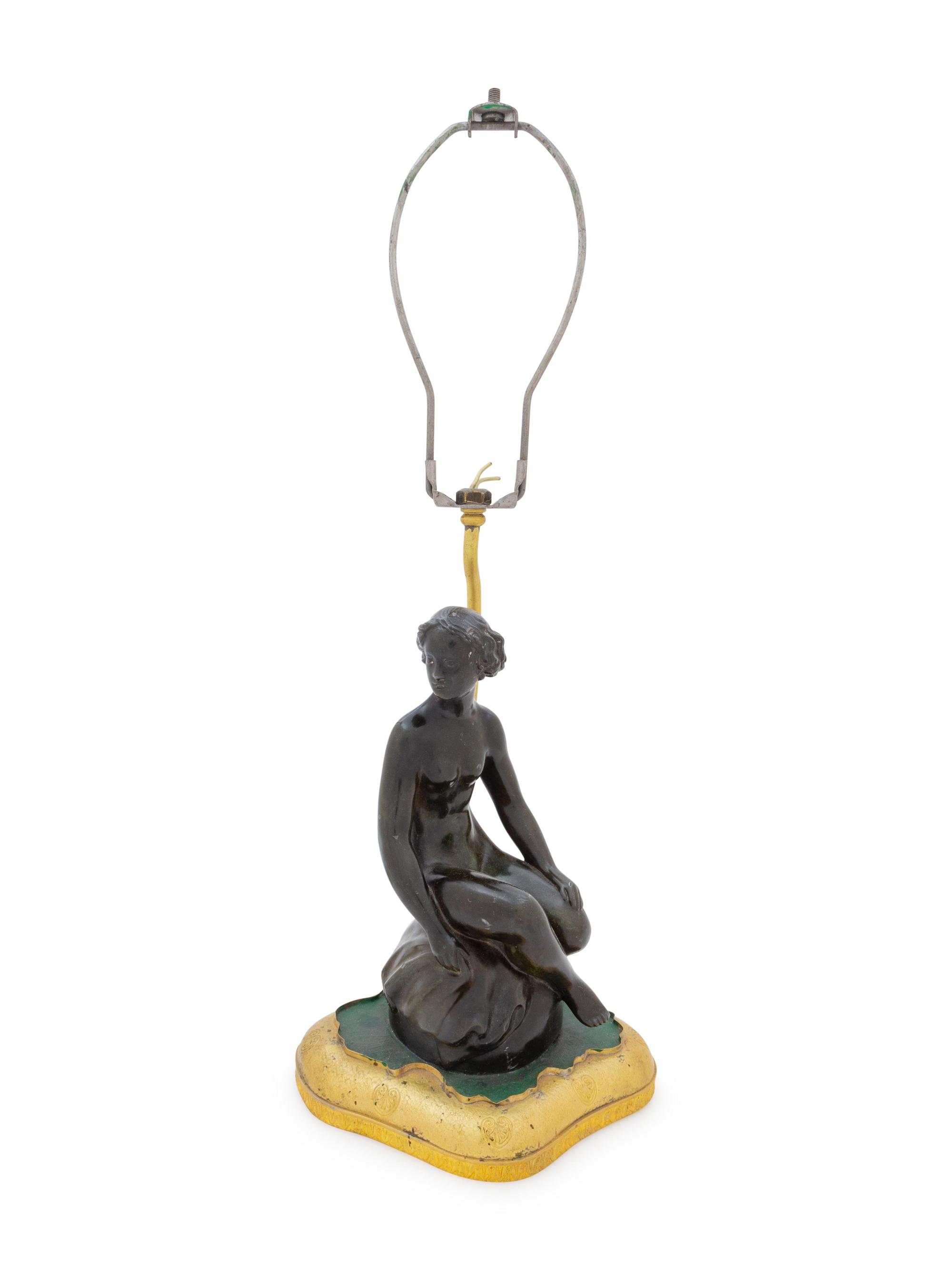 A Danish Bronze Figure Mounted as a Lamp