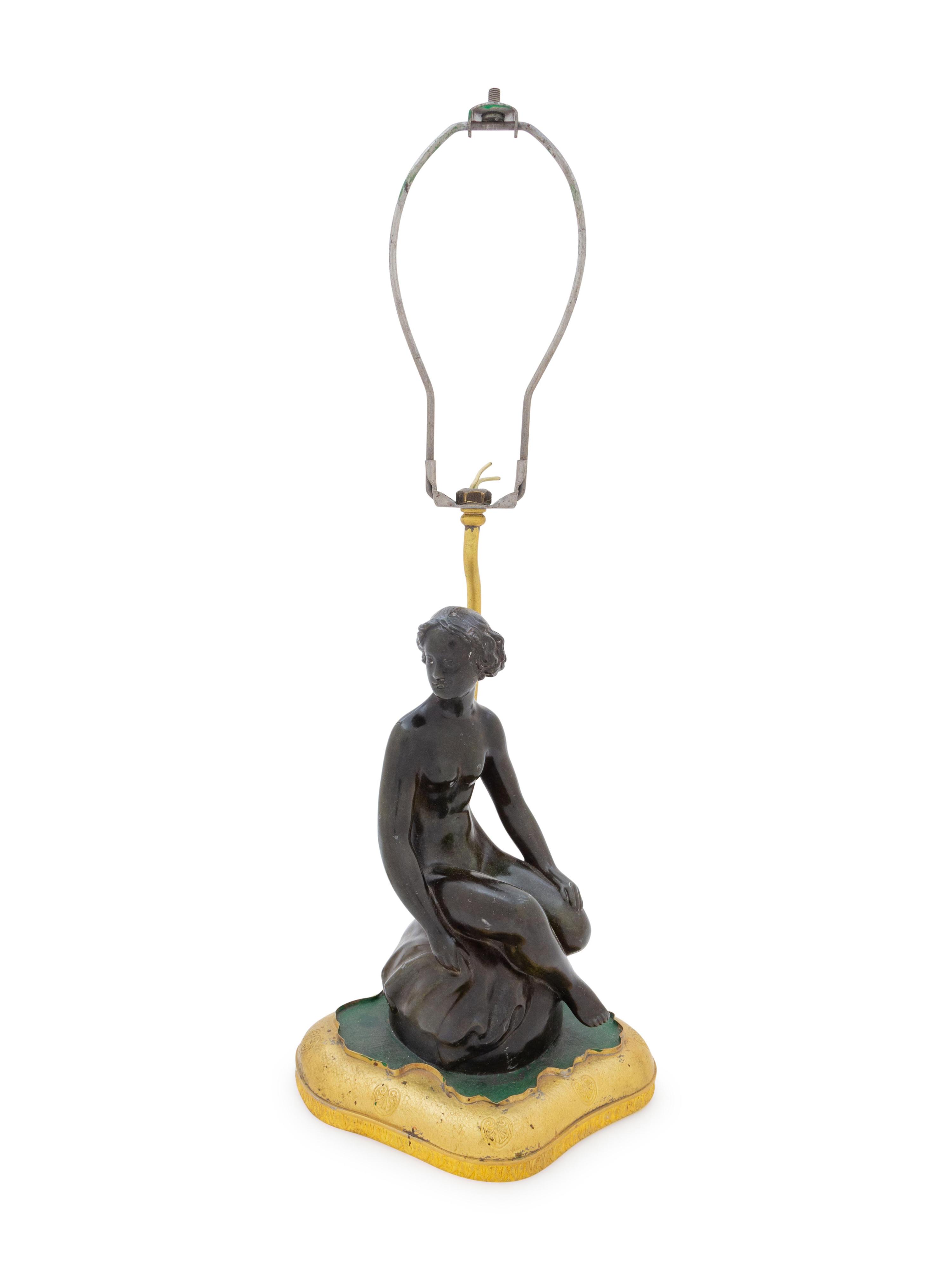 A Danish Bronze Figure Mounted as a Lamp