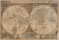 A Large Nova Totius Terrarum Orbis Tabula Map on Linen