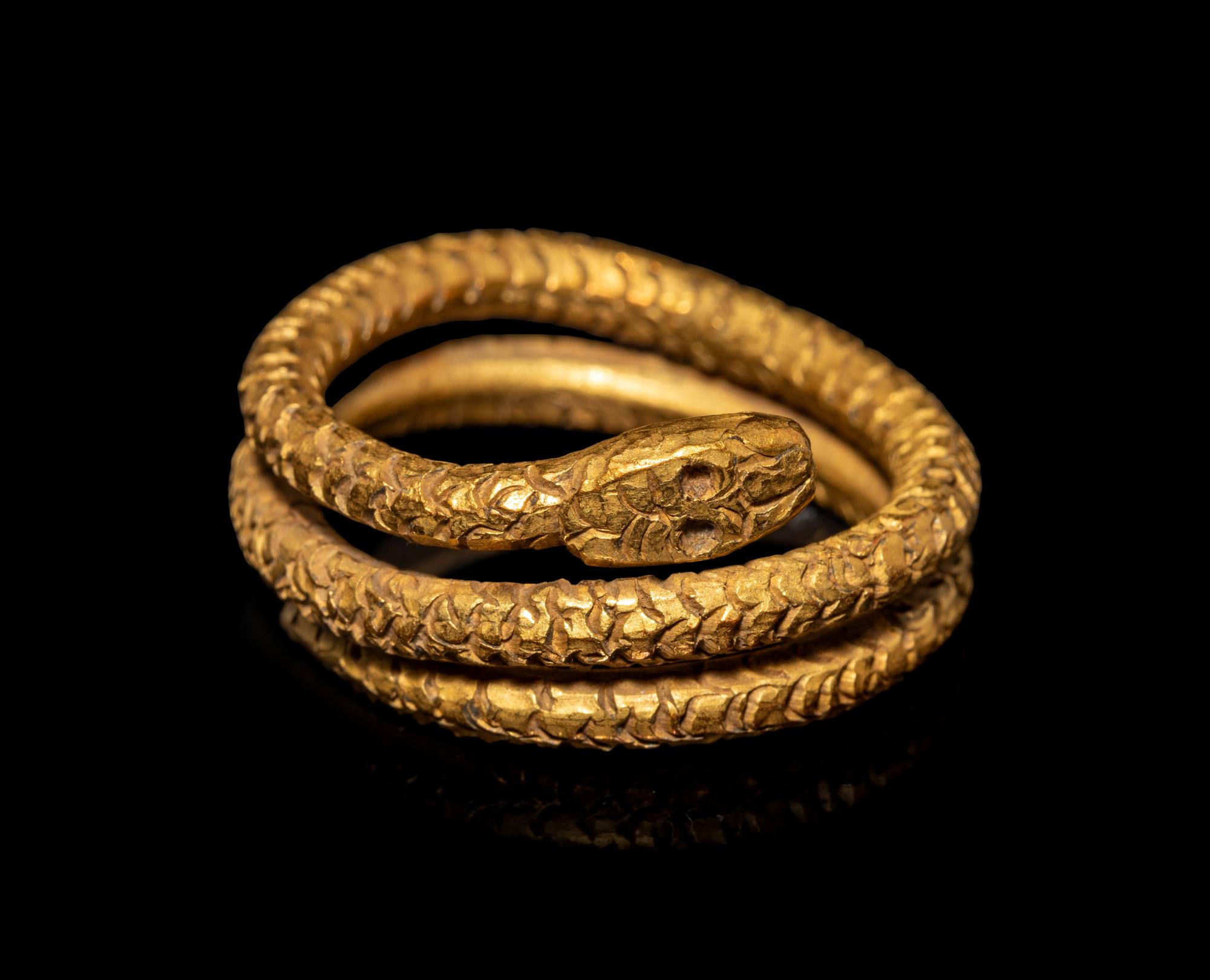 An Egyptian Gold Finger Ring in the Form of a Snake