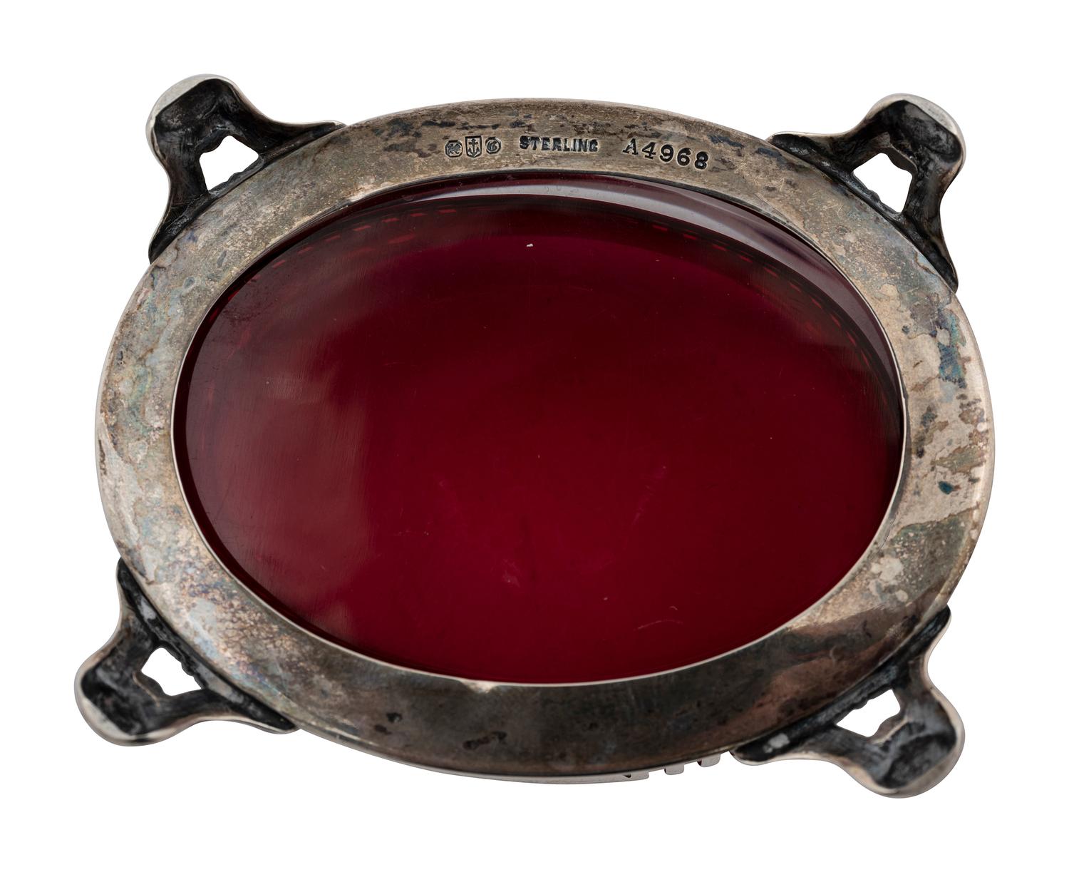 A Pair of American Silver and Glass-Lined Salt Cellars