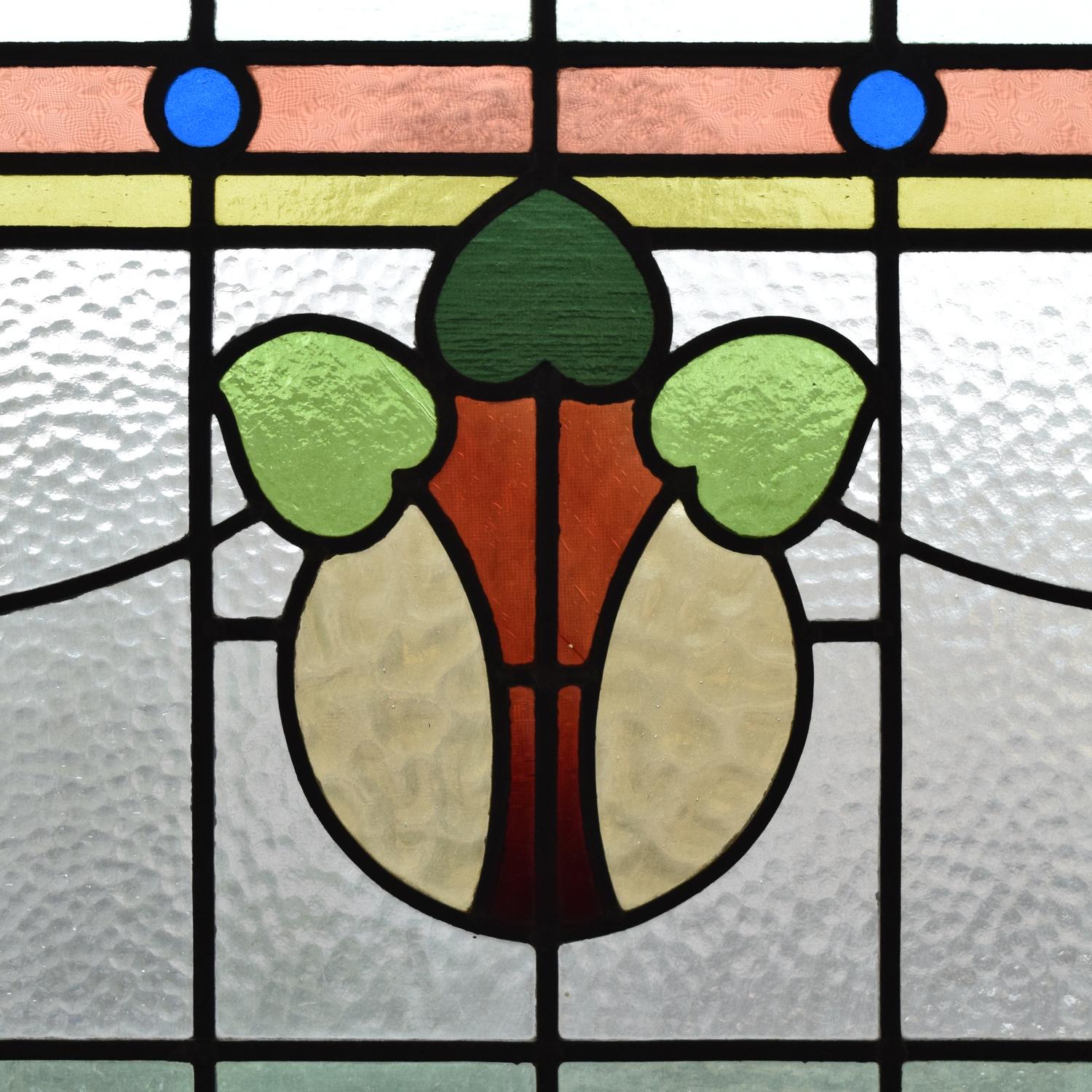 A Stained Glass Window 43" W x 1.5" D x 32" H — England, Circa 1910