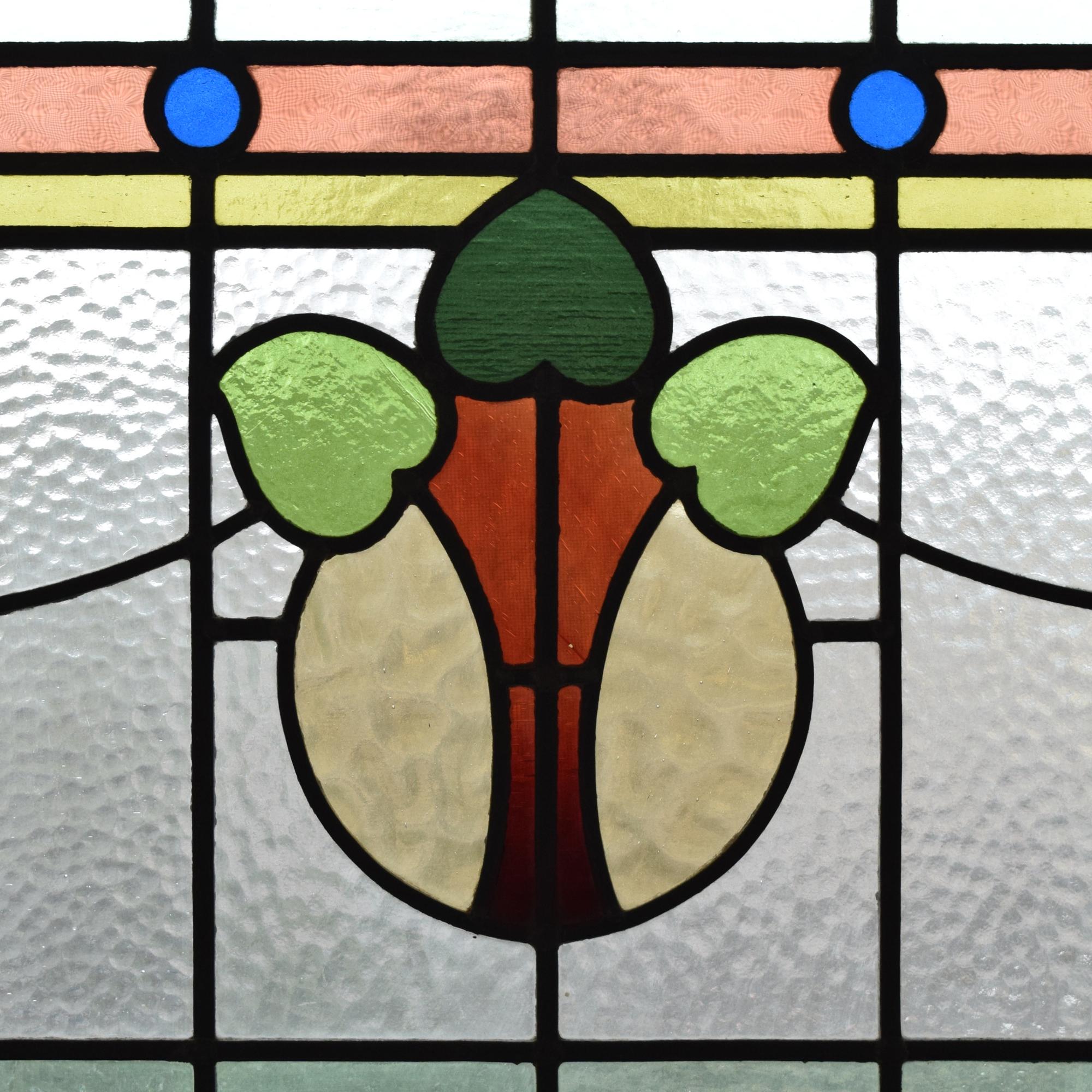 A Stained Glass Window 43" W x 1.5" D x 32" H — England, Circa 1910