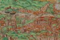 A Framed Hand-Colored Engraving Depicting Rome