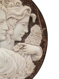 A Continental Carved Marble Plaque