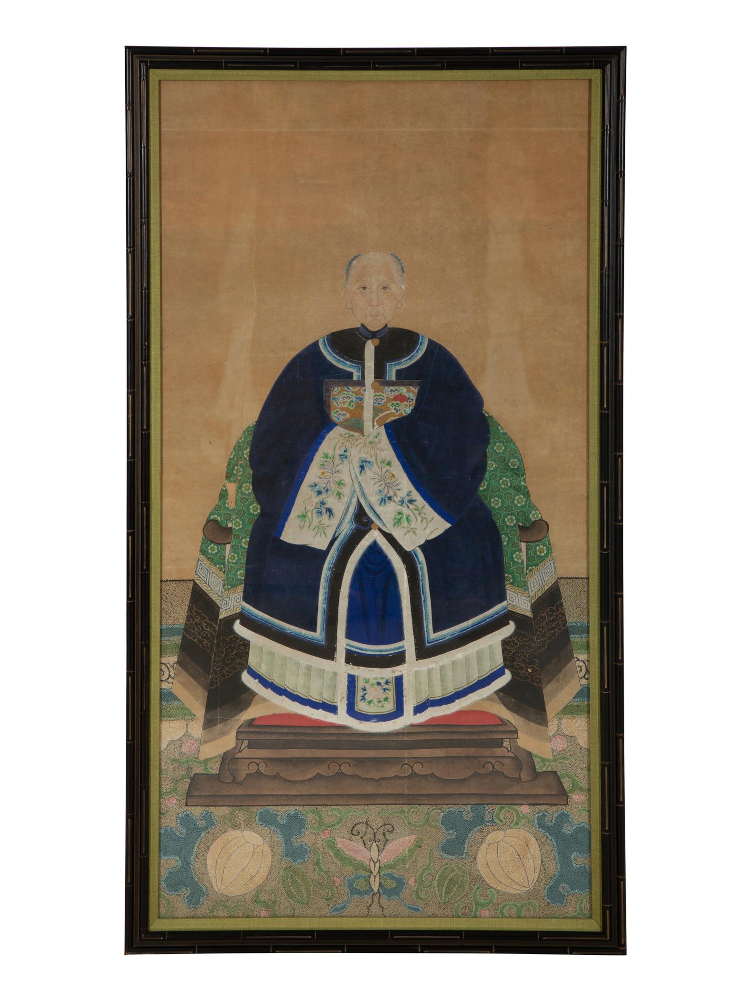 A Pair of Chinese Ancestral Portraits on Paper