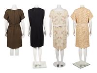 Four Designer Dresses: Three Galanos, One Samuel Winston, 1960's