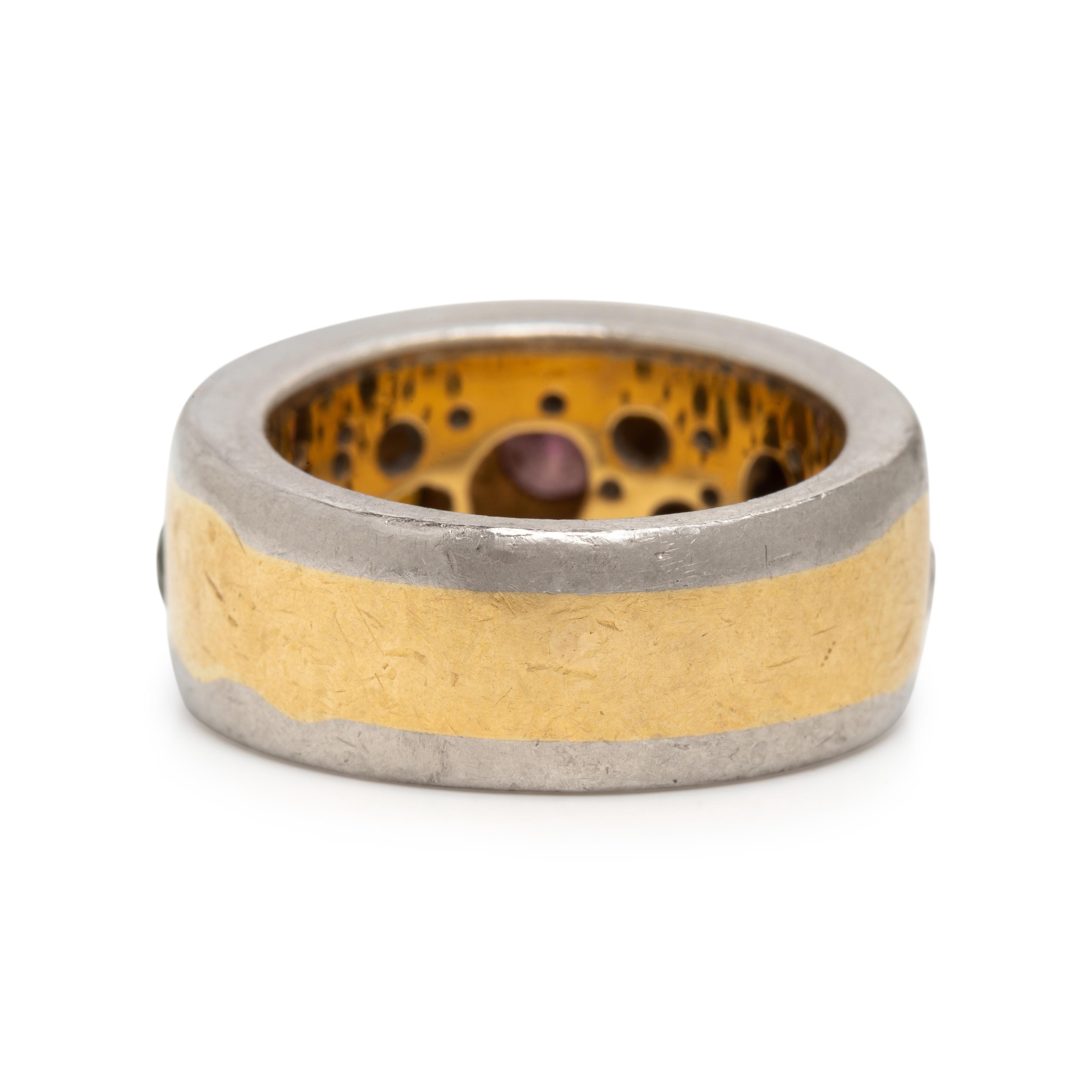 Multigem, Platinum, and Yellow Gold Ring