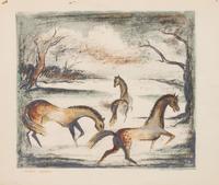 Five Works: Three Horses ; First Snow , edition 1/125; November, edition 115/120; Cerro Gordo , edition 100/120; Rio Grande in Winter, edition 23/146