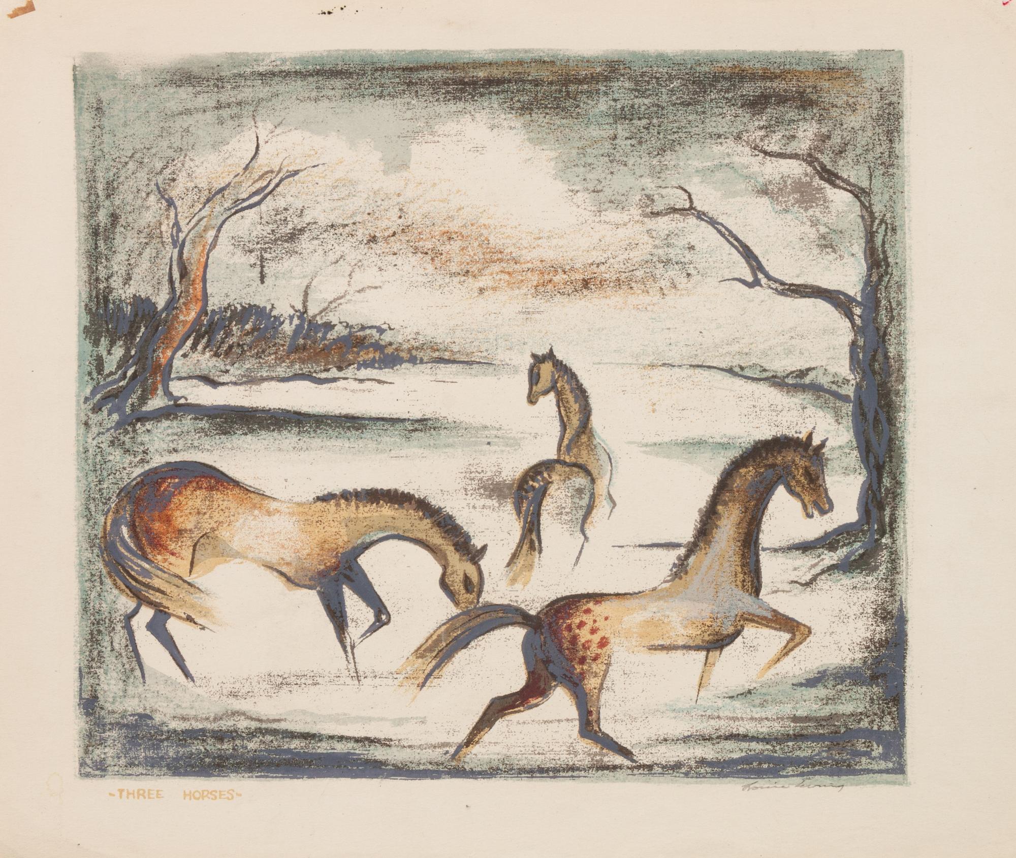Five Works: Three Horses ; First Snow , edition 1/125; November, edition 115/120; Cerro Gordo , edition 100/120; Rio Grande in Winter, edition 23/146