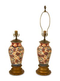 Three Chinese Porcelain Vases Mounted as Lamps