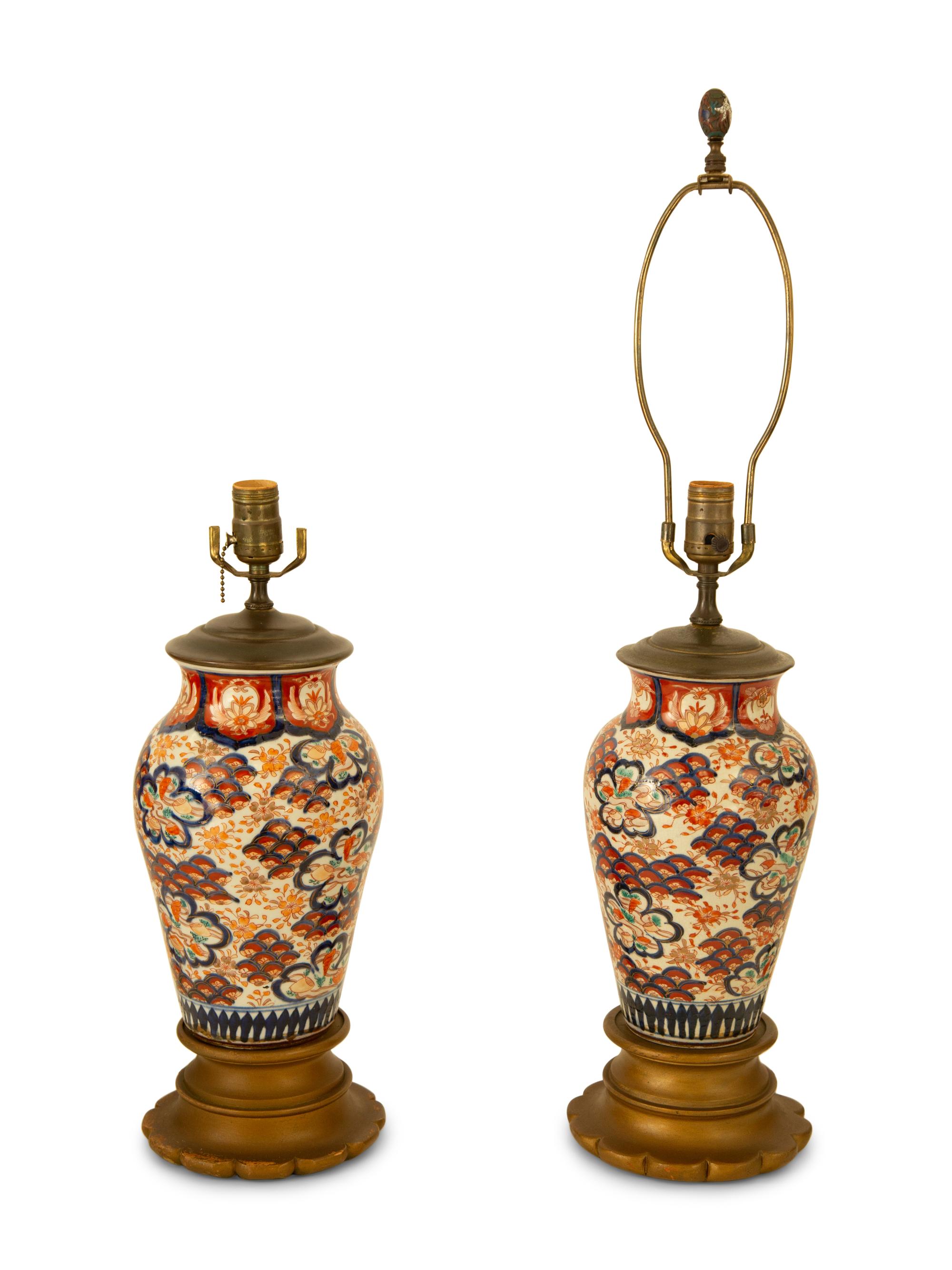 Three Chinese Porcelain Vases Mounted as Lamps