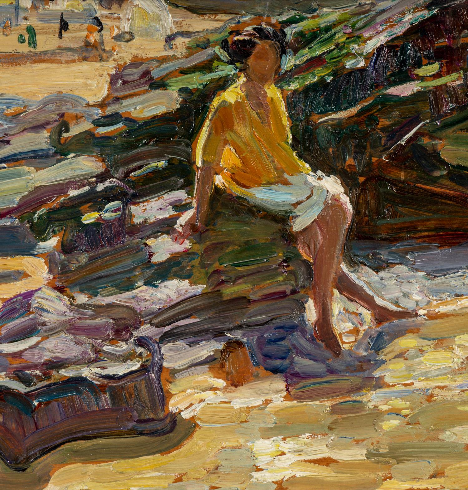 Children at the Beach and On the Rocky Shore (a double-sided work)