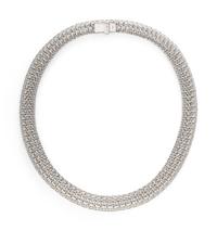THREE ROW DIAMOND AND PLATINUM NECKLACE