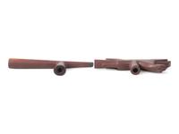 Western Great Lakes Catlinite Pipe Bowls, Horse and Spades