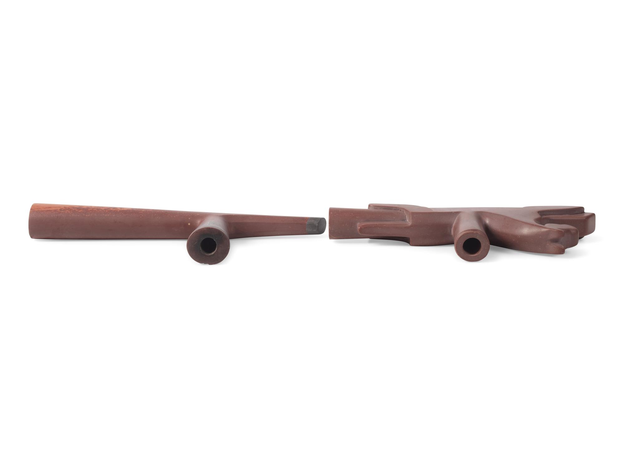 Western Great Lakes Catlinite Pipe Bowls, Horse and Spades