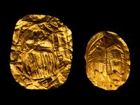 Two Egyptian Gold Scarabs