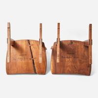 Mira Nakashima (American, b. 1942) Pair of Special Single-Board Seat "Conoid Host" Chairs, George Nakashima Woodworker, New Hope, Pennsylvania, 2007