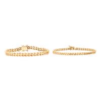 Two Yellow Gold Double Strand Rope Link Bracelets