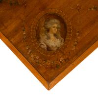 An Edwardian Satinwood and Polychrome Painted Library Table