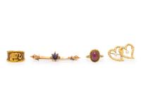 A Collection of Yellow Gold Jewelry,