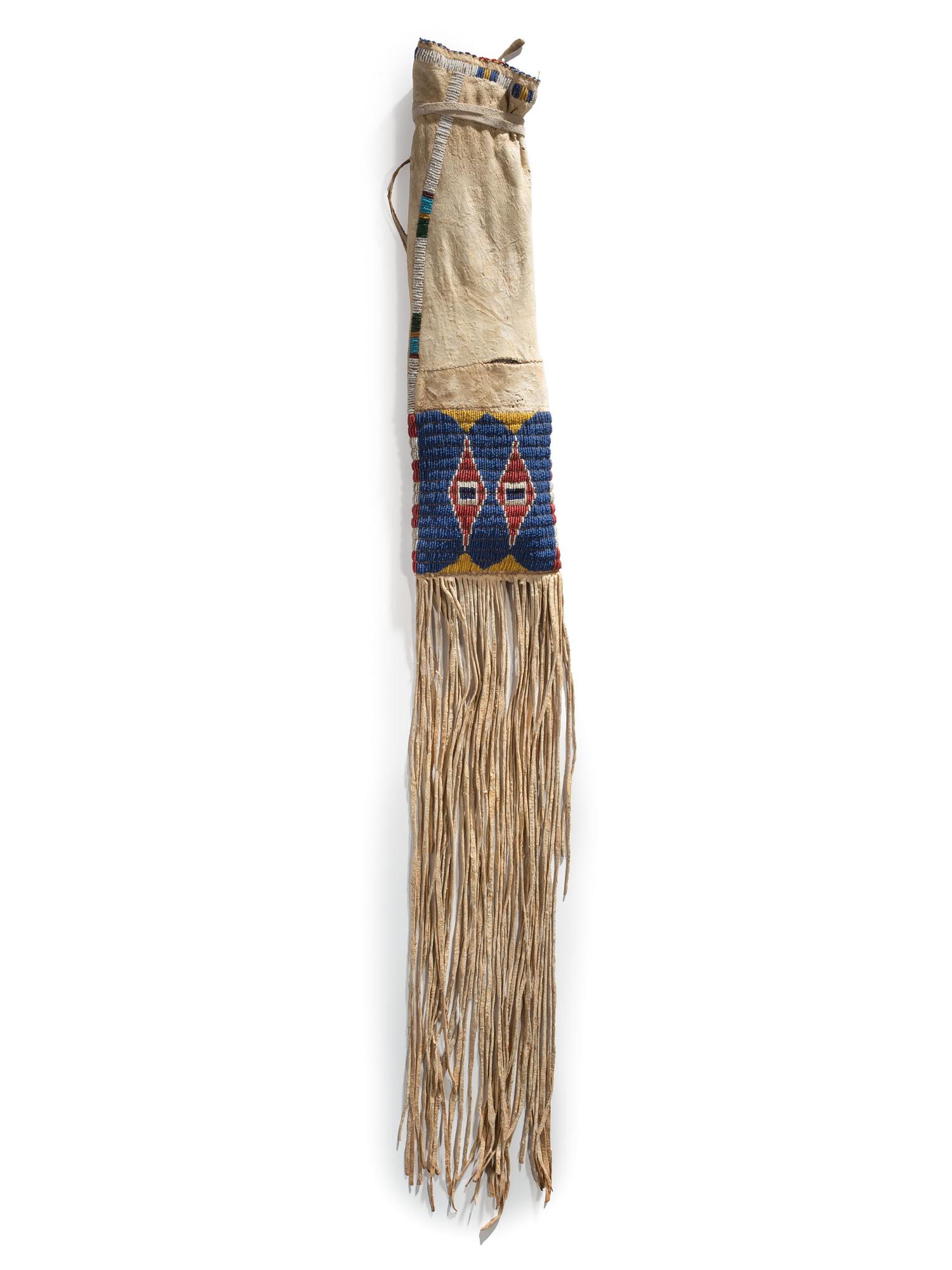 Sioux Beaded Hide Tobacco Bag