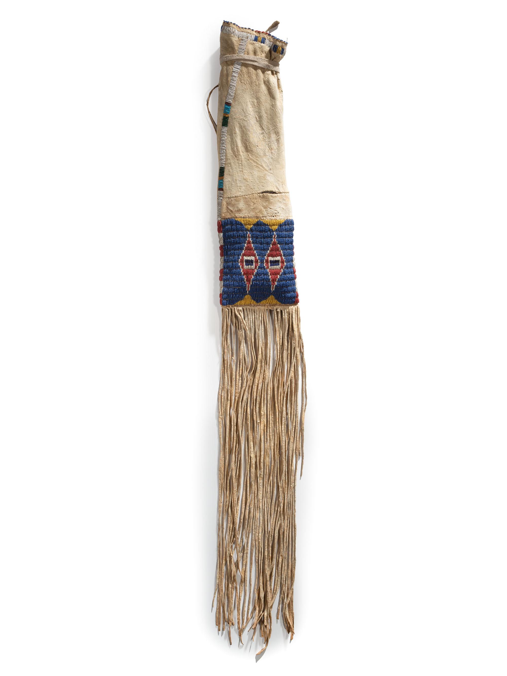 Sioux Beaded Hide Tobacco Bag
