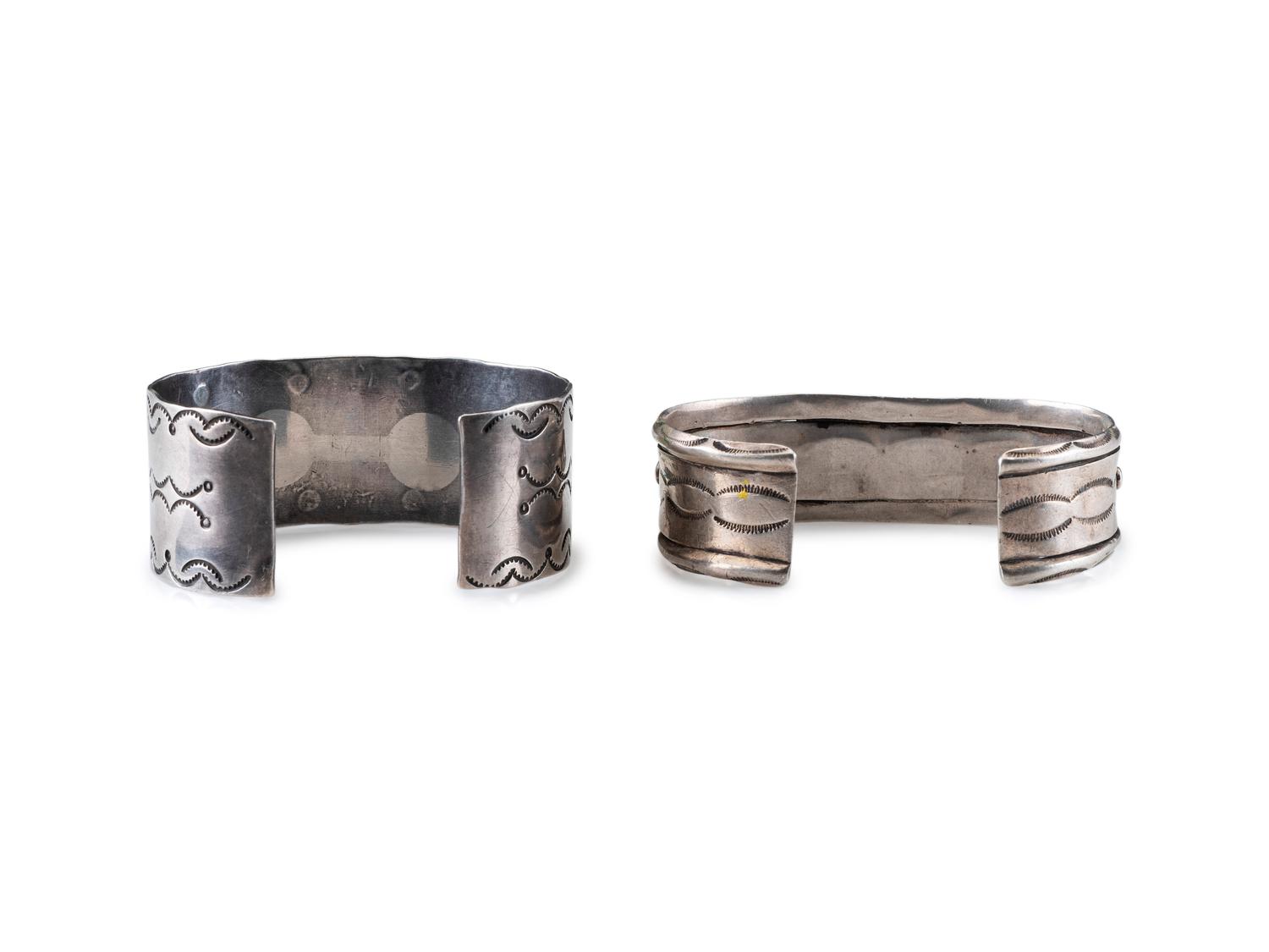Navajo Silver and Turquoise Cuff Bracelets