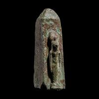 An Egyptian Bronze Lion-Headed Goddess and Obelisk