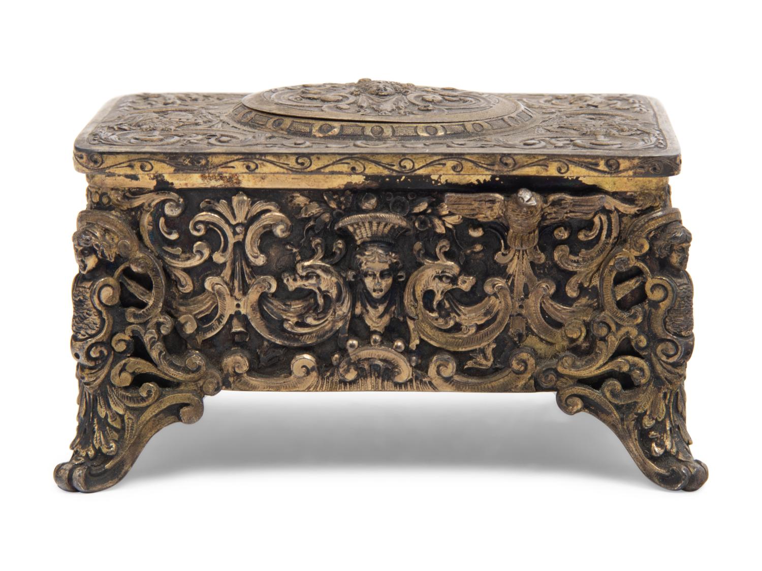 A German Silver-Gilt Singing Bird Automaton Box