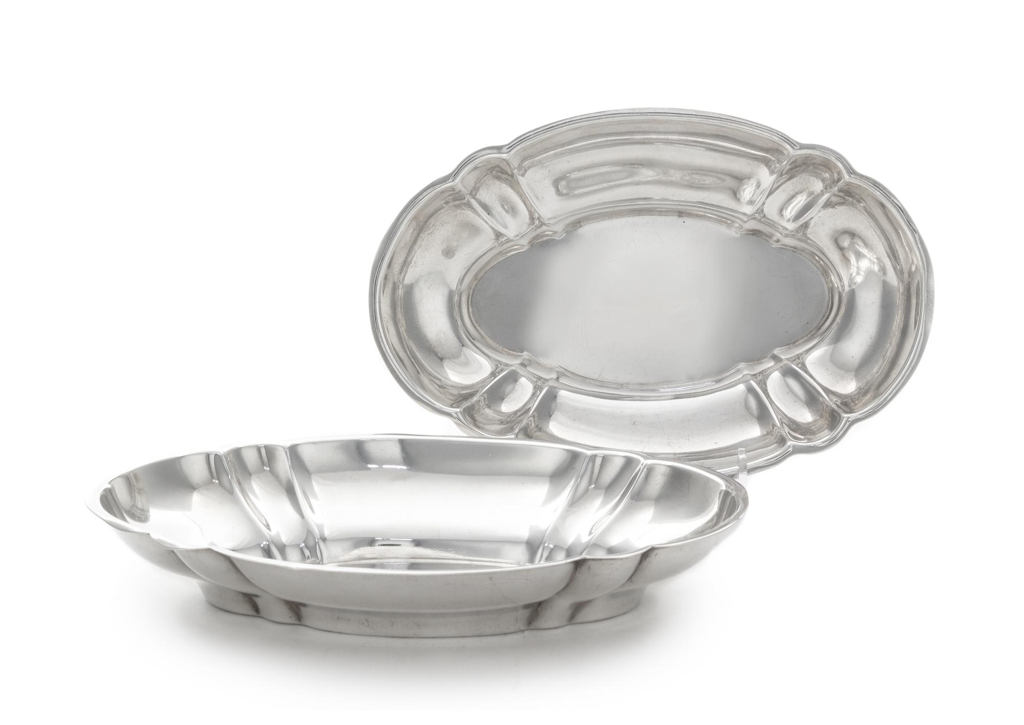 A Pair of American Silver Vegetable Dishes, George Gebelein, Boston, MA, 1930, each of shaped oval form with lobed sides.