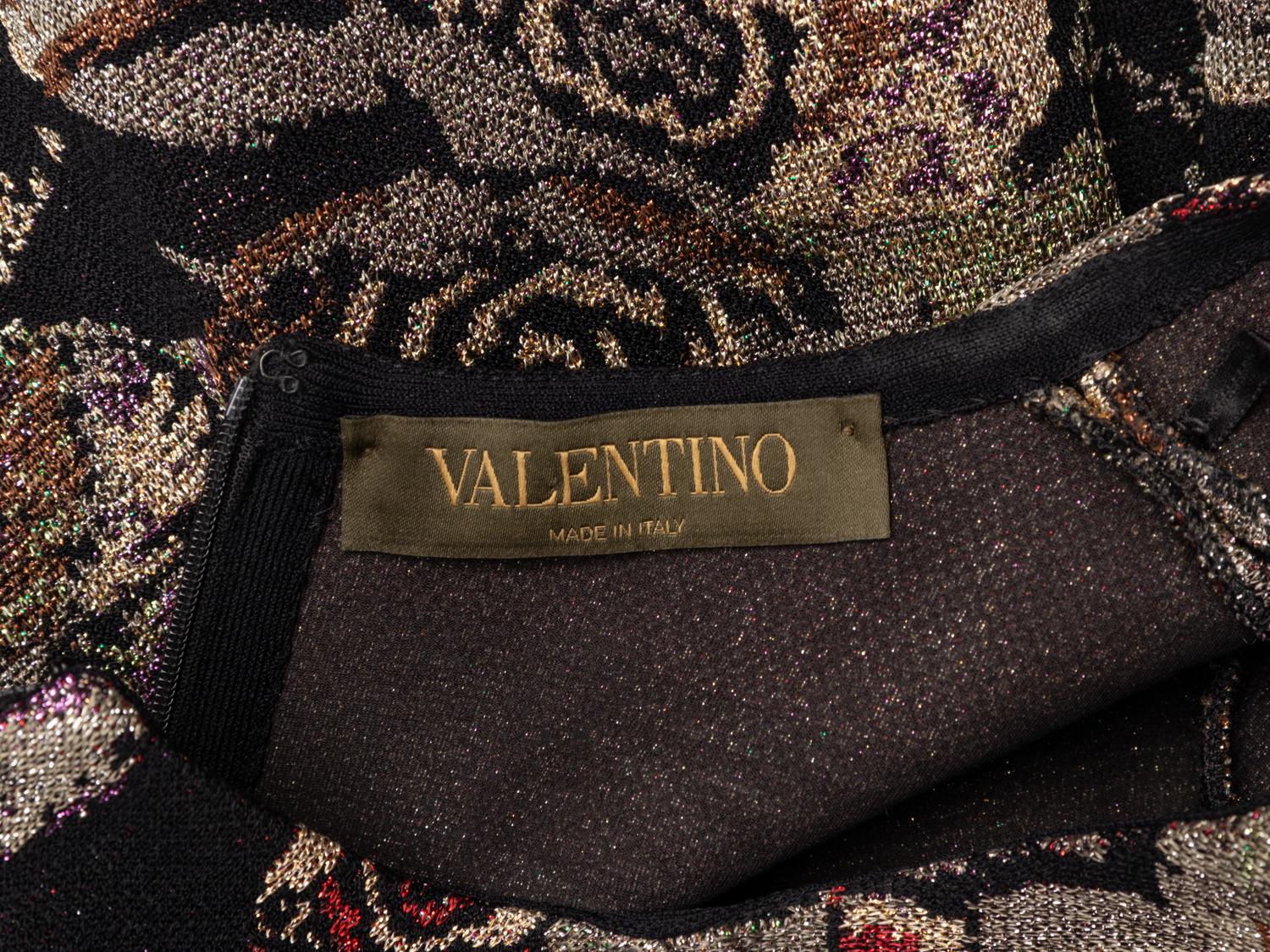 VALENTINO, METALLIC JACQUARD KNIT DRESS