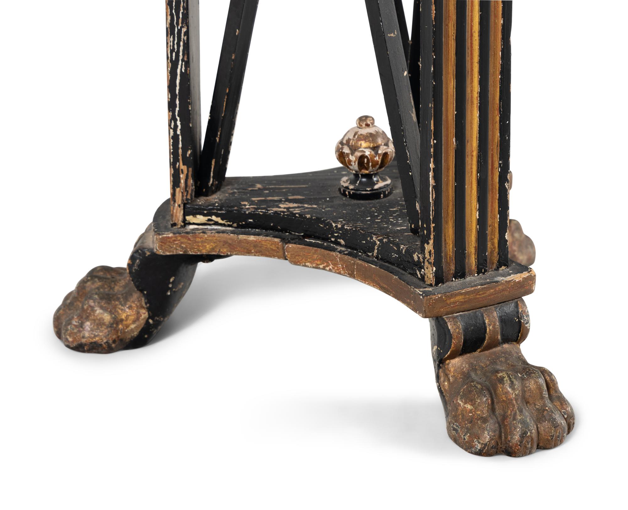 A Painted and Parcel Gilt Pedestal