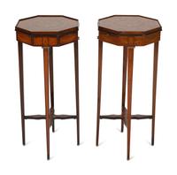 A Pair of George III Style Mahogany Candle Stands