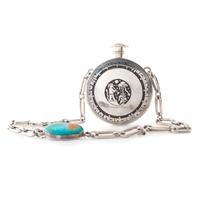 Sterling Silver Overlay Storyteller Canteen, with 14K Gold and Royston Turquoise Accents