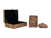 Two Appliqué Beaded Boxes