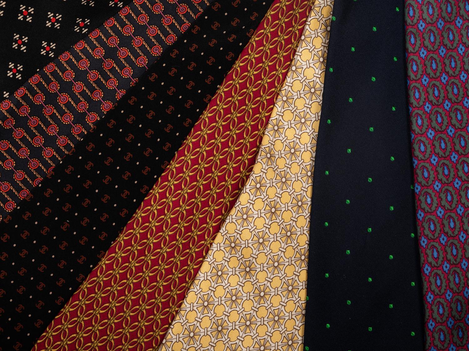Collection of Twelve Men's Ties: Nine Hermès, Two Dior, and One Chanel, 1980s-2000s