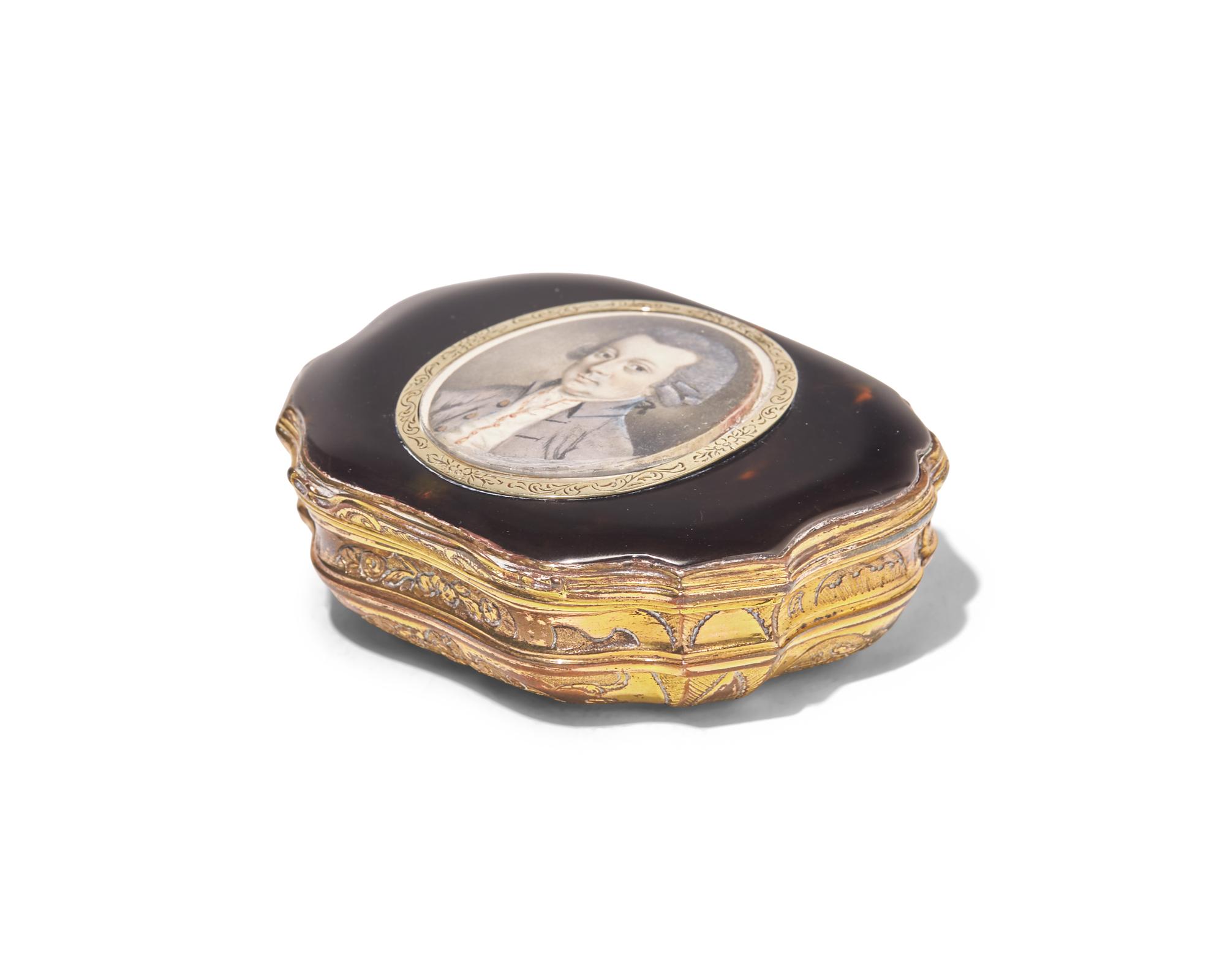 A George III Portrait-Inset Snuff Box