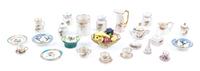 A Collection of Porcelain Table Articles Height of tallest pitcher 1 inch. — Various Makers