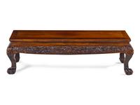 A Chinese Carved Hardwood Kang Table