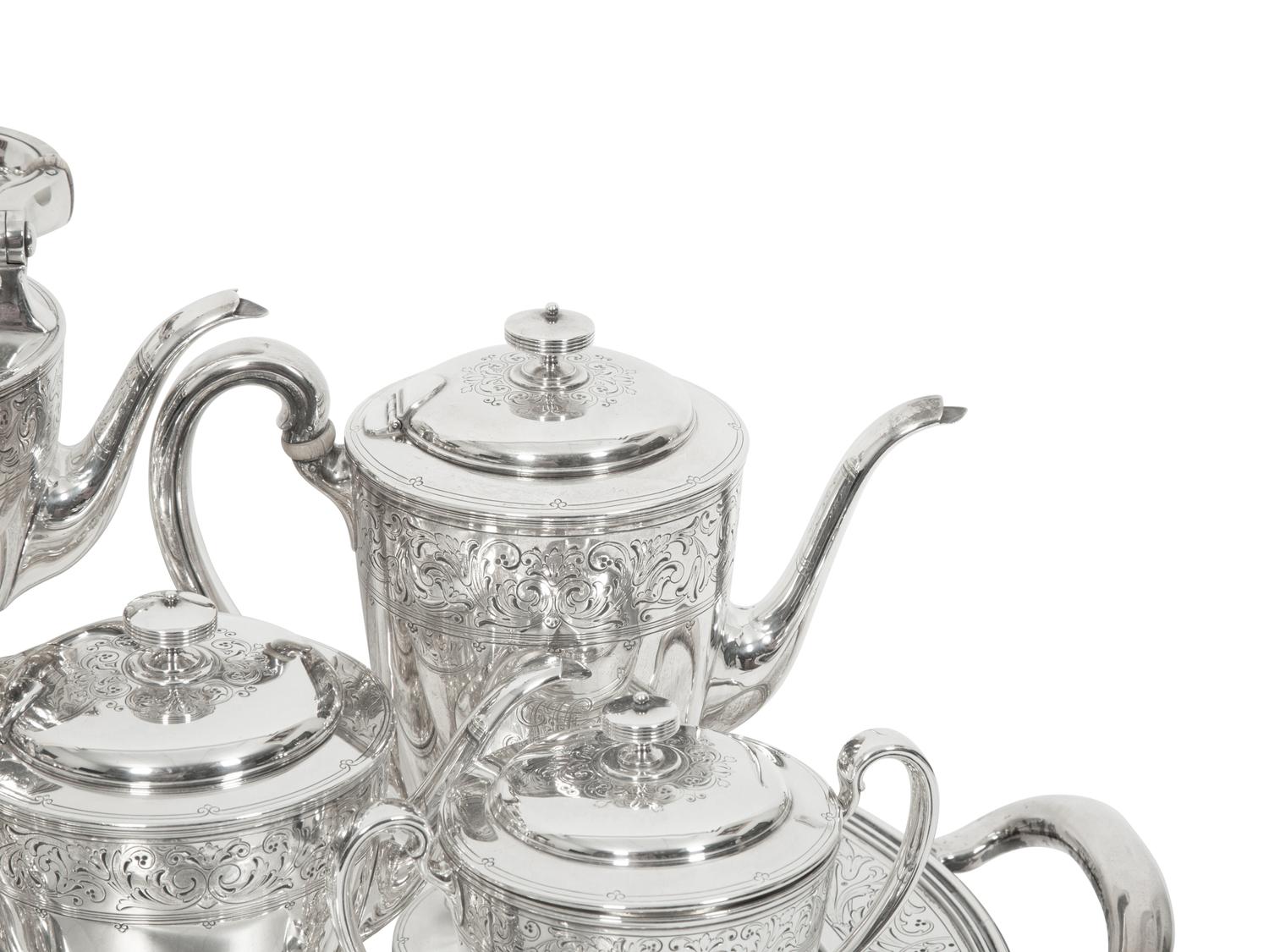 A Tiffany and Co. Silver Eight-Piece Tea and Coffee Service