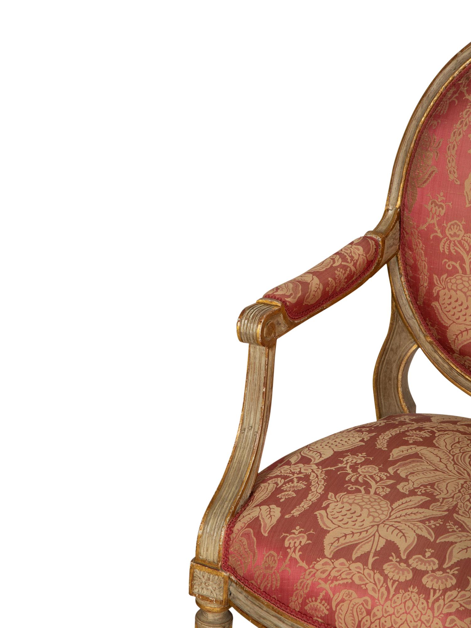 A Suite of Four Louis XVI Style Painted Fauteuils