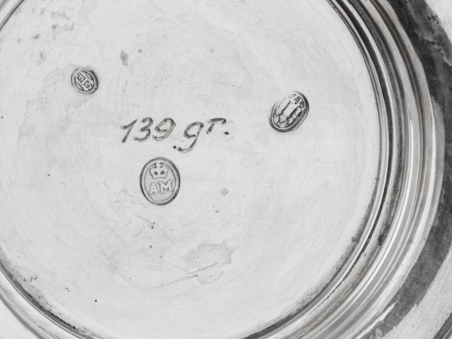Ten Continental Silver Beakers