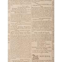 Virginia Argus , Rare 1804 Newspaper Featuring Advertisement for Slavery Auction at the Raleigh Tavern, Williamsburg