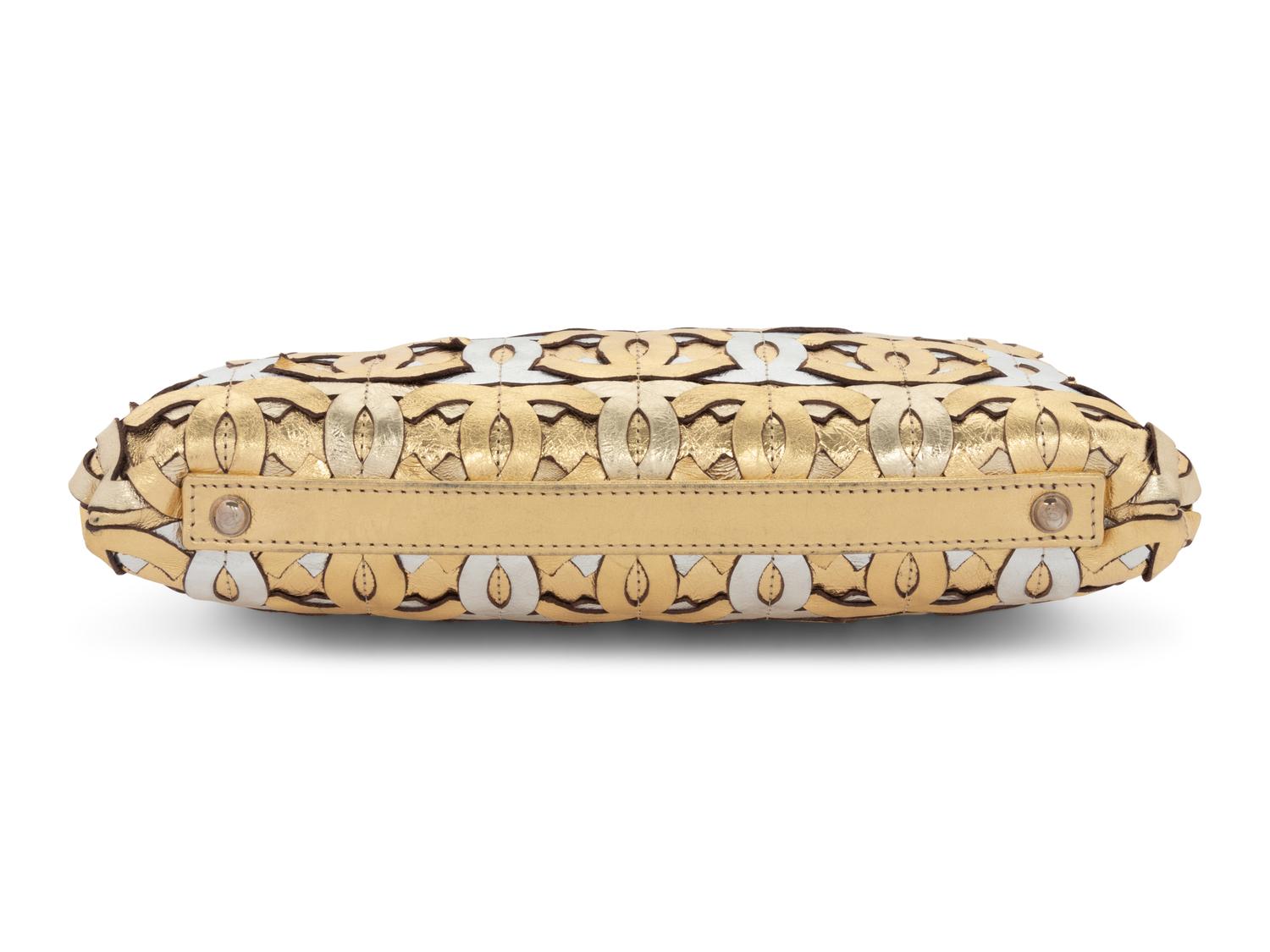 Chanel Die-Cut CC Metallic Leather Frame Clutch Bag, 2008-09
