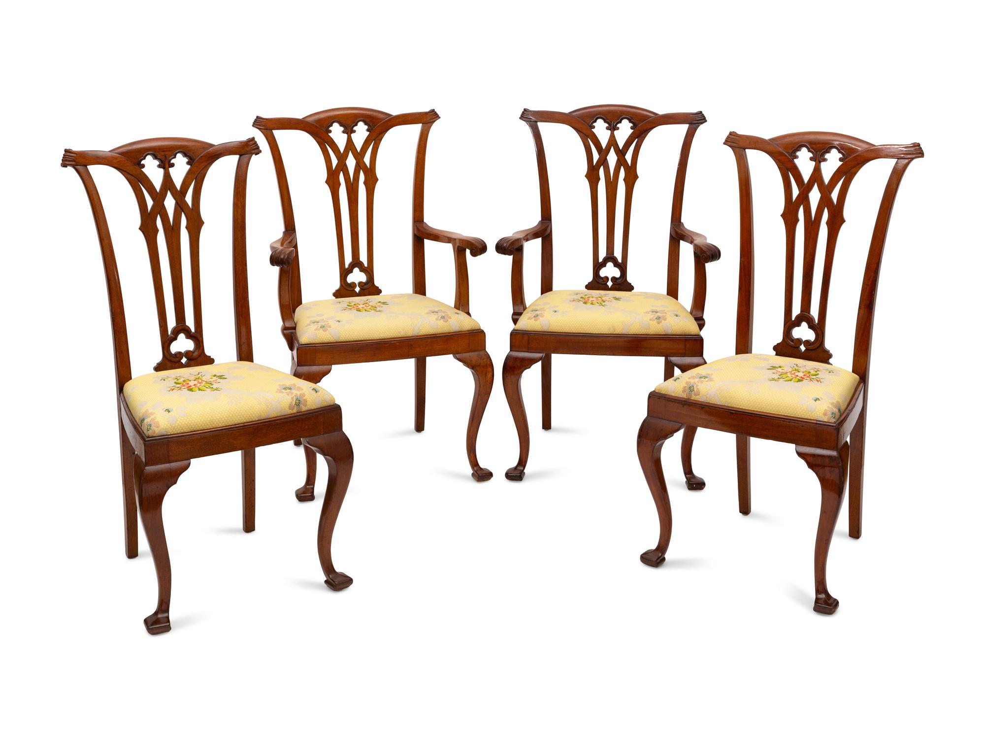 A Set of Ten George III Style Mahogany Dining Chairs