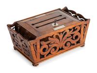 An English Mother-of-Pearl Inset Mahogany Letter Box — 19TH CENTURY