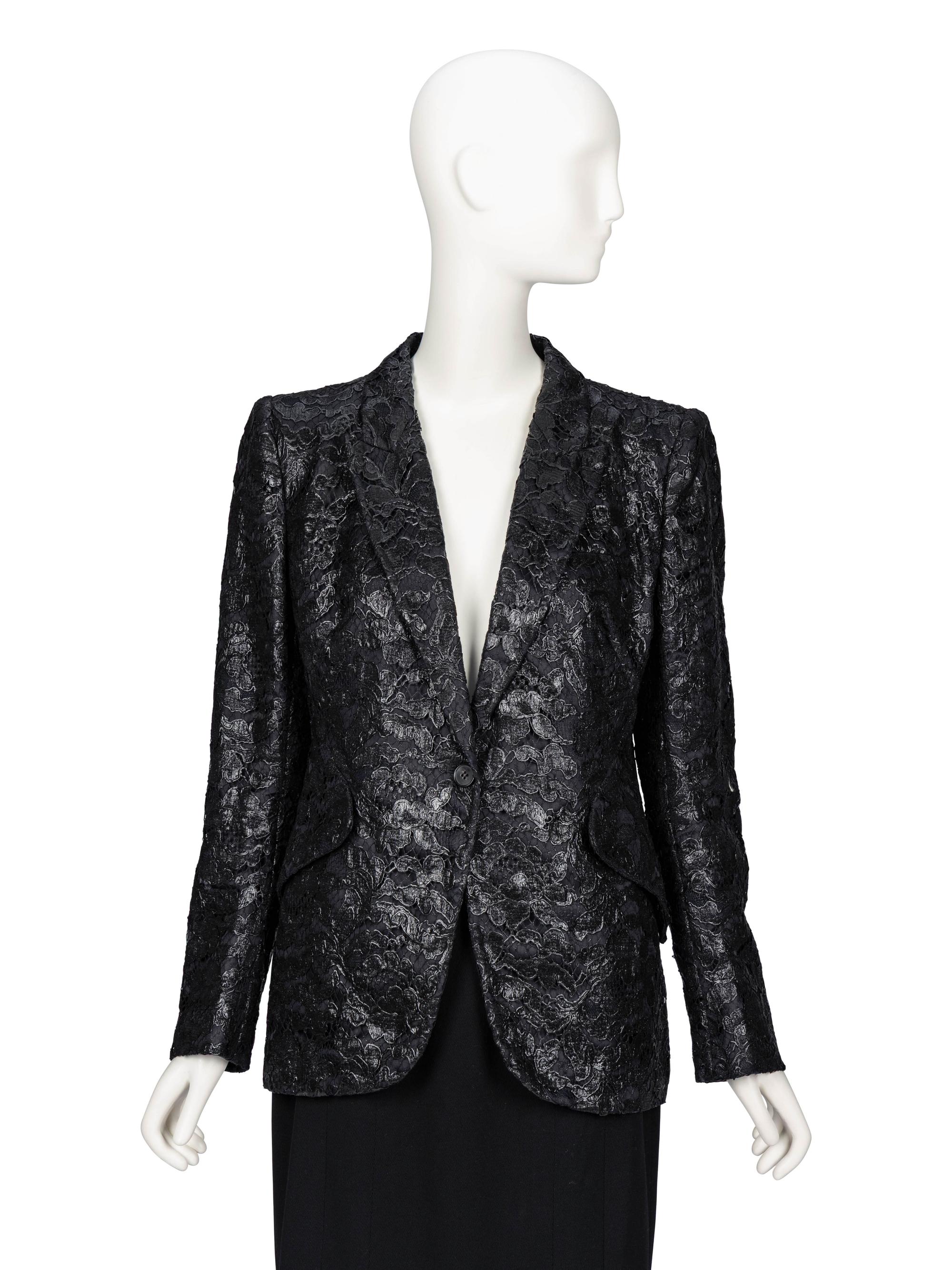 Alexander McQueen, Lacquered Lace Tailored Blazer